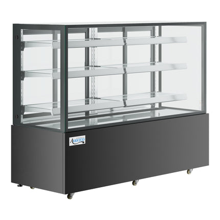 Tủ trưng bày bánh lạnh Avantco BCF-72-HC kính vuông màu đen 180 cm