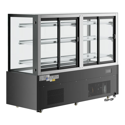 Tủ trưng bày bánh lạnh Avantco BCF-72-HC kính vuông màu đen 180 cm