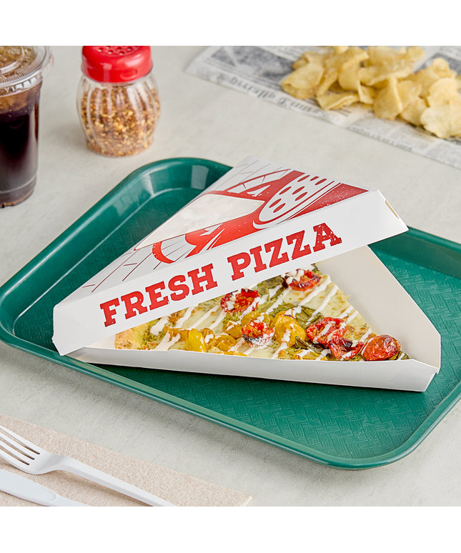Hộp vỏ sò đựng miếng pizza Choice trắng phủ đất sét có cửa sổ - Thùng 400 cái