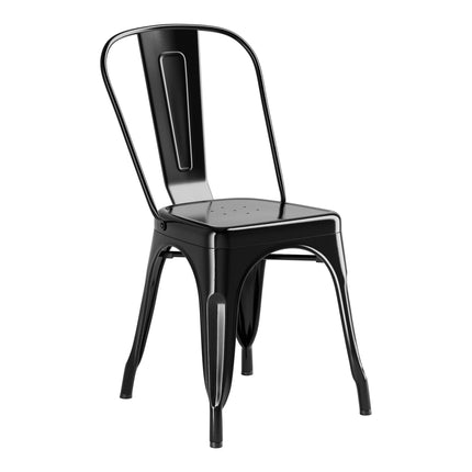 Ghế cafe ngoài trời kim loại đen Lancaster Table & Seating Alloy Onyx