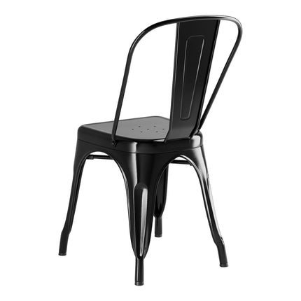 Ghế cafe ngoài trời kim loại đen Lancaster Table & Seating Alloy Onyx