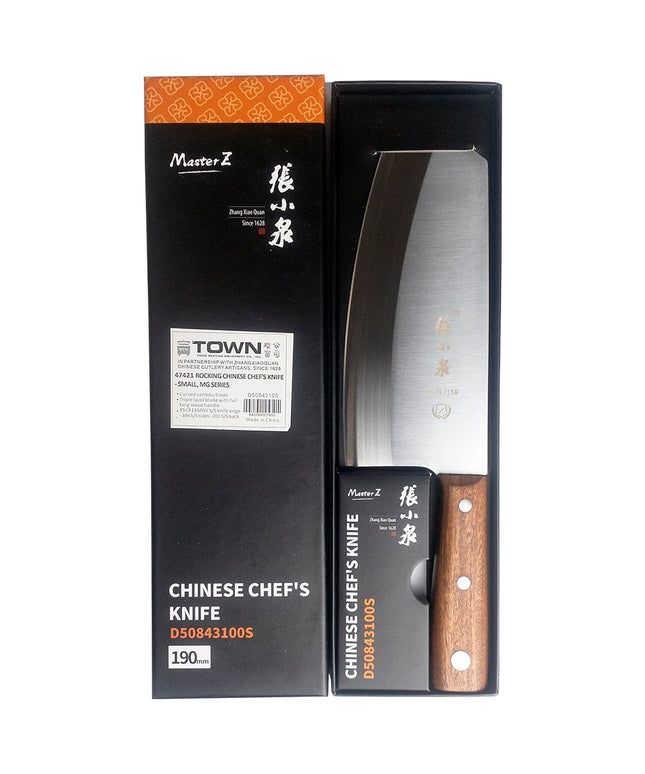 Dao Phay Lưỡi Cong Town 47421 19.1 cm Cán Gỗ Thép Không Gỉ
