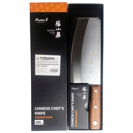 Dao Phay Lưỡi Cong Town 47421 19.1 cm Cán Gỗ Thép Không Gỉ