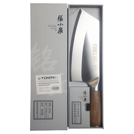 Dao Phay Lưỡi Cong Town 47422 20.3 cm Cán Gỗ Thép Không Gỉ
