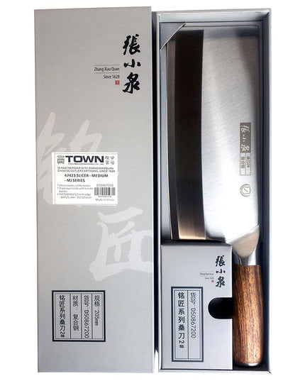 Dao Phay Thịt Vừa Town 47423 20.3 cm Cán Gỗ Thép Không Gỉ