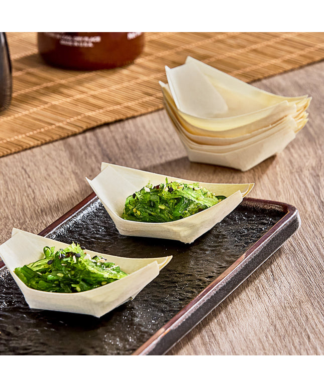Thuyền gỗ dùng một lần TableCraft BAMDB3 9 x 5 cm 30 ml - Gói 50 cái