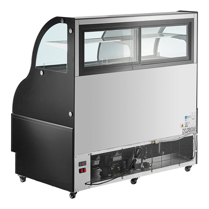 Tủ trưng bày làm lạnh màn khí kính cong hai mặt Avantco CAC-60 150,2 cm đen - 115V