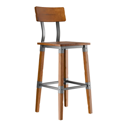 Ghế bar công nghiệp Lancaster Table & Seating hoàn thiện gỗ óc chó mộc