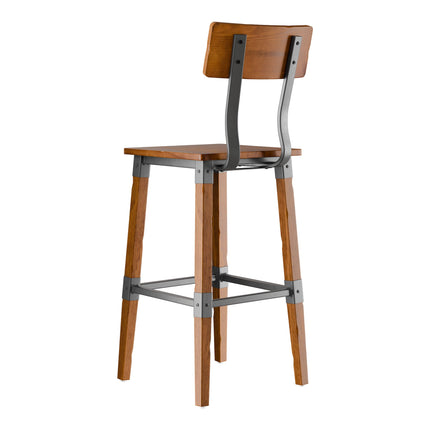 Ghế bar công nghiệp Lancaster Table & Seating hoàn thiện gỗ óc chó mộc