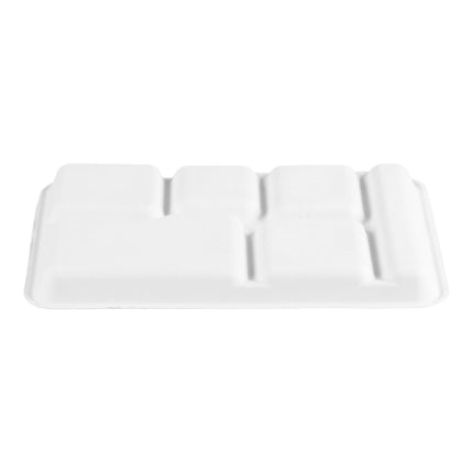 Khay căng tin sợi ép/bột giấy Huhtamaki Chinet 22021 31,7 x 21,6 cm trắng 6 ngăn - Thùng 500 cái