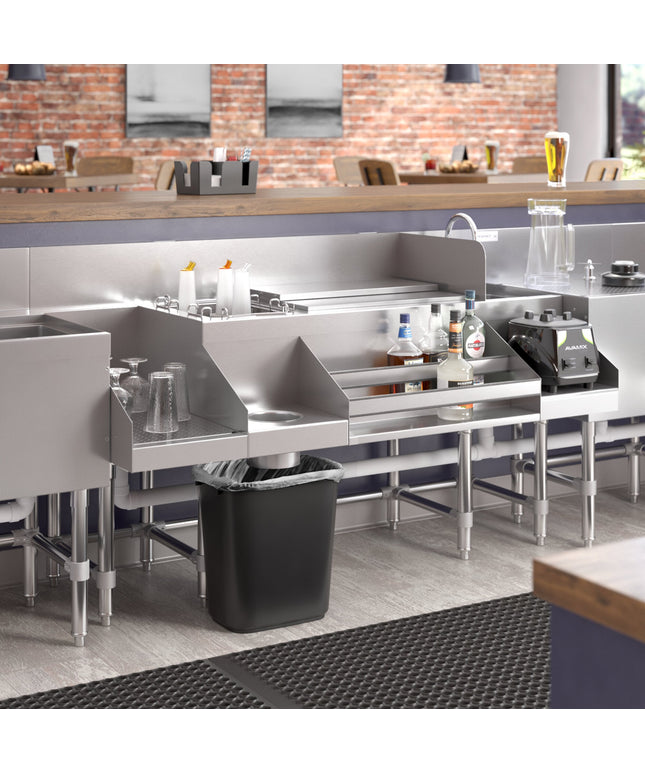 Trạm pha chế cocktail kết hợp thép không gỉ kèm mặt để ráo Regency Spec Line 152 cm