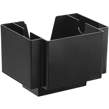 Khay đựng dụng cụ bar / cà phê nhựa đen 3 ngăn hình chữ nhật Choice - Hộp 3 cái