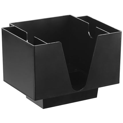 Khay đựng dụng cụ bar / cà phê nhựa đen 3 ngăn hình chữ nhật Choice