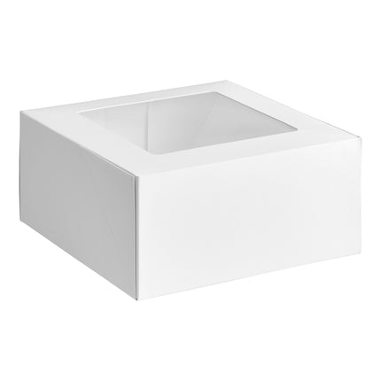 Hộp bánh kem/bánh ngọt cửa sổ tự bung màu trắng Baker's Lane 23 x 23 x 10 cm - Gói 10 cái