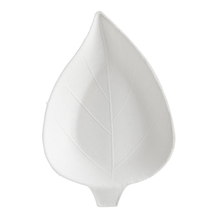 Đĩa khai vị hình lá sợi thực vật phân hủy màu trắng EcoChoice 10 cm - Thùng 200 cái