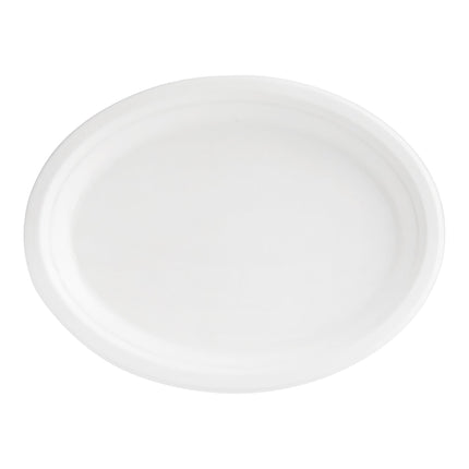 Đĩa bầu dục sợi thực vật EcoChoice 25 x 19 cm màu trắng - Gói 125 cái