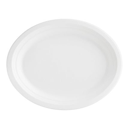 Đĩa oval sợi thực vật trắng EcoChoice 32 x 25 cm - Thùng 500 cái