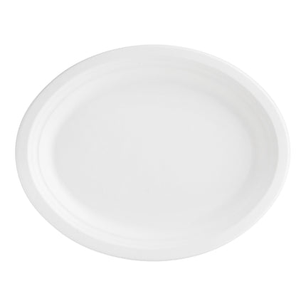 Đĩa bầu dục sợi thực vật EcoChoice 32 x 25 cm màu trắng - Gói 125 cái