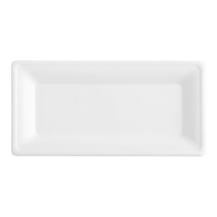 Đĩa chữ nhật sợi thực vật phân hủy sinh học EcoChoice 25 x 15 cm màu trắng - Gói 100 cái