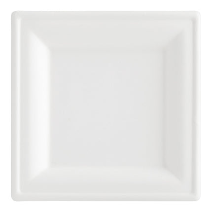 Đĩa vuông EcoChoice sợi thực vật trắng phân hủy sinh học 15 x 15 cm - Thùng 400 cái