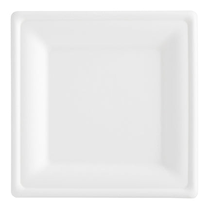Đĩa vuông sợi thực vật phân hủy sinh học màu trắng EcoChoice 20,3 x 20,3 cm - Vỉ 100 cái