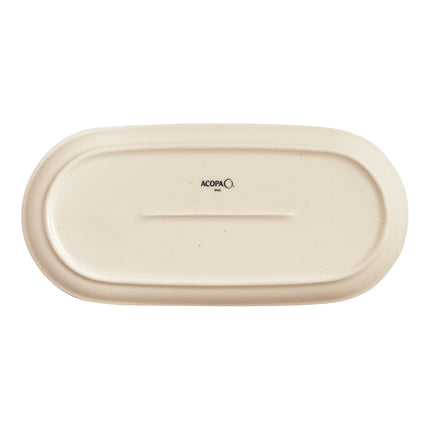 Đĩa sứ bầu dục Acopa Keystone màu vani 31,8 x 15,2 cm - Thùng 12 cái
