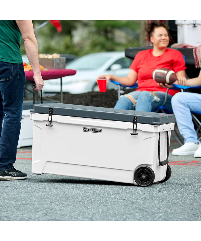Thùng giữ lạnh ngoài trời CaterGator CG100PAW Panda 104,1 lít di động đúc quay / thùng đá