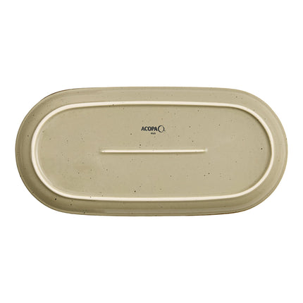 Đĩa sứ oval xám hoa cương Acopa Keystone 31,8 x 15,2 cm - Thùng 12 cái