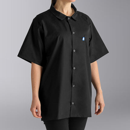 Áo đầu bếp poly-cotton màu đen Uncommon Chef 0950 size L