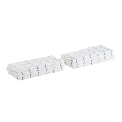Khăn lau chén cotton ô vuông màu xanh dương trắng Cooks Linen 454 g 30,5 x 30,5 cm - Gói 12 cái