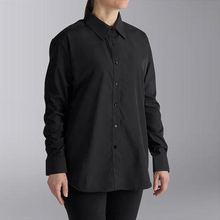Áo sơ mi cài nút / Áo sơ mi poly-cotton màu đen Henry Segal size M