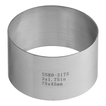 Khuôn vòng làm bánh tròn thép không gỉ Fat Daddio's ProSeries SSRD-3175 8 x 4 cm