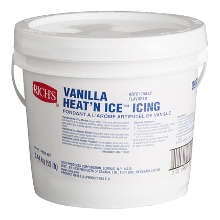 Kem phủ bánh Rich's Vanilla Heat 'n đá Donut & Roll Icing - 5,4 kg Pail