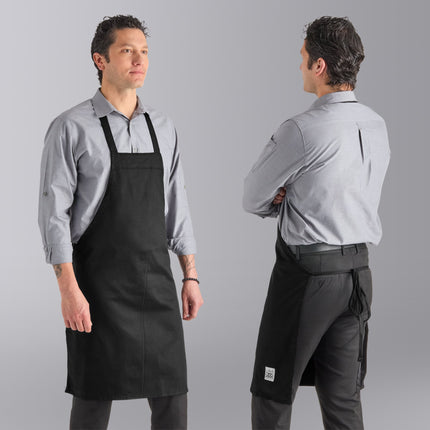 Tạp dề yếm vải poly-cotton có thể tùy chỉnh Chef Revival đen