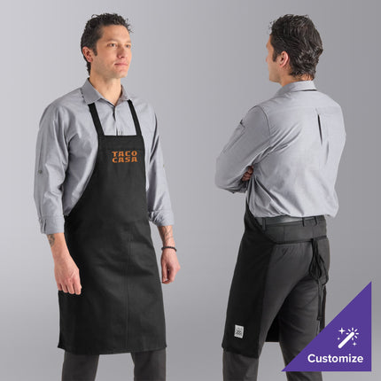Tạp dề yếm vải poly-cotton có thể tùy chỉnh Chef Revival đen