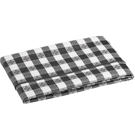Khăn trải bàn vinyl họa tiết caro màu đen mặt lót nỉ Choice 132,1 x 132,1 cm