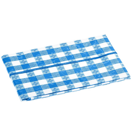 Khăn trải bàn vinyl họa tiết caro màu xanh dương mặt lót nỉ Choice 132,1 x 177,8 cm