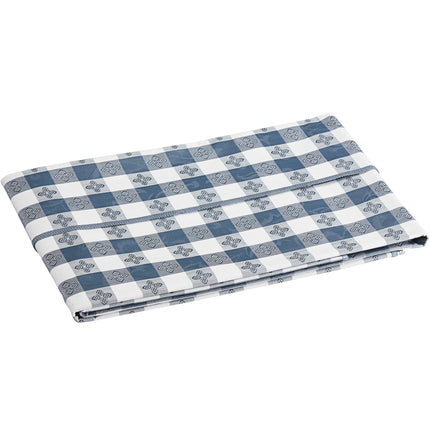 Khăn trải bàn vinyl họa tiết caro màu xanh navy mặt lót nỉ Choice 132,1 x 132,1 cm
