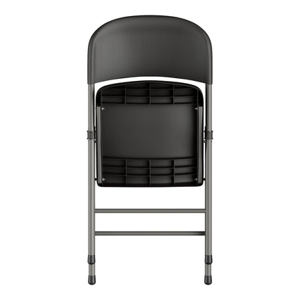 Ghế gấp đúc màu đen khung than chân xám Lancaster Table & Seating - Thùng 4 cái