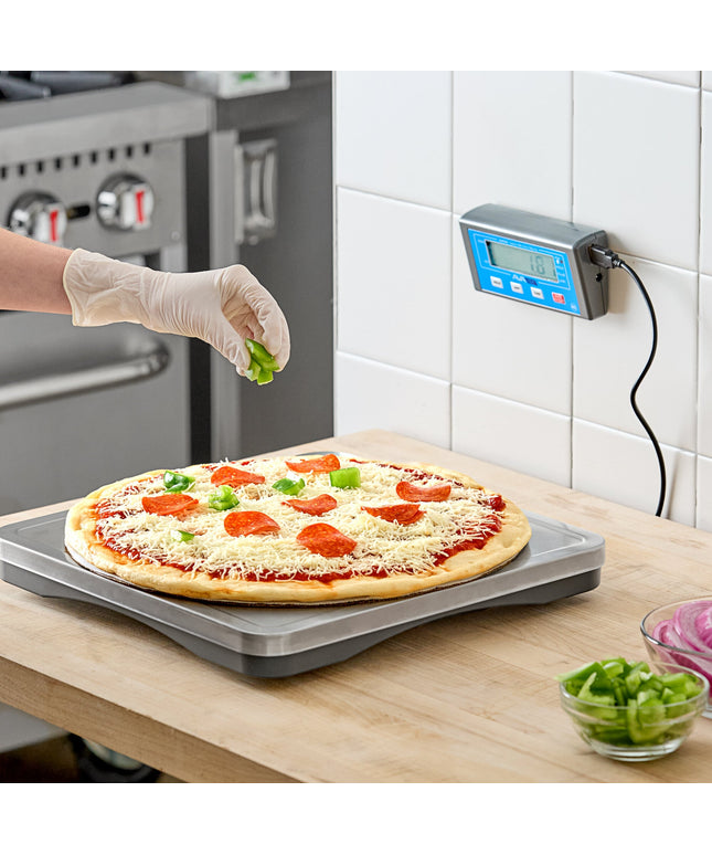 Cân định lượng pizza AvaTek PZ60F 27,2 kg màn hình số không dây và bàn đạp tare chân