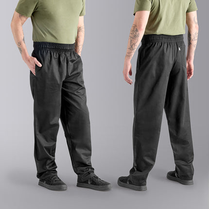 Quần bếp Uncommon Chef 4000 unisex màu đen cổ điển có thể in logo - M