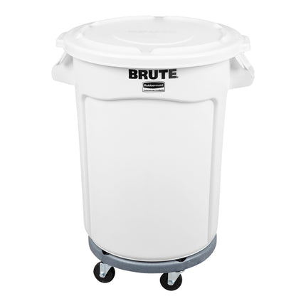 Thùng đựng nguyên liệu tròn di động Rubbermaid® BRUTE 121 lít / 510 cup màu trắng kèm nắp