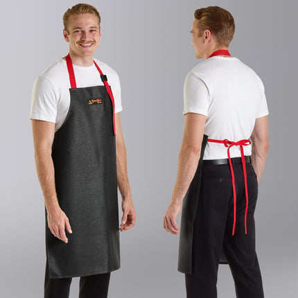 Tạp dề rửa chén nhựa vinyl dày 21 mil CrewSafe Red Hot đen/đỏ