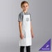 Tạp dề yếm thanh thiếu niên vải poly-cotton có thể tùy chỉnh Uncommon Chef 3007 trắng, 2 túi