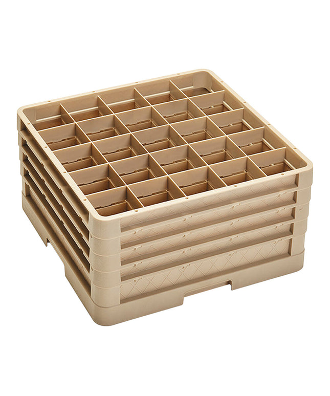 Giá đựng ly 25 ngăn màu be Vollrath Traex® CR6BBBB cỡ đầy đủ cao 24 cm kèm 4 ngăn nối