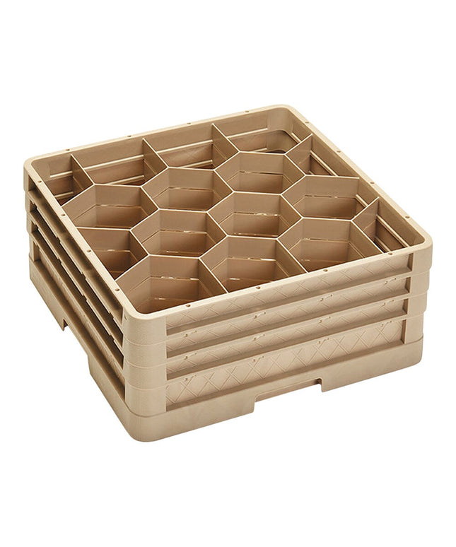 Giá đựng ly 12 ngăn màu be Vollrath Traex® Rack Max CR18JJJ cỡ đầy đủ cao 20 cm kèm 3 ngăn nối