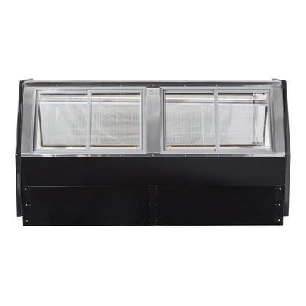 Tủ trưng bày thịt đỏ liền mạch kính cong có làm lạnh đơn nhiệm đen Howard McCray SC-CMS40E-8C-BE-LED 40 Series 253 cm - 