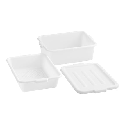Bộ hộp lọc nước / ngâm dụng cụ nhựa polypropylene Choice 51 x 38 x 18 cm màu trắng