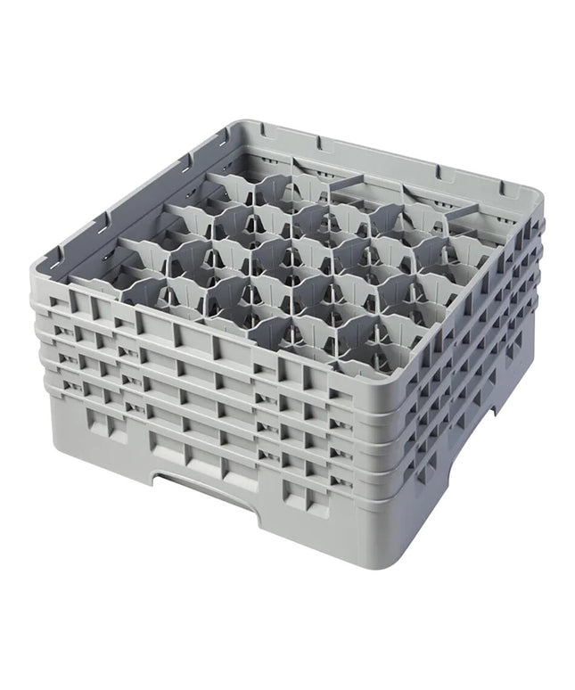 Giá đựng ly 20 ngăn màu xám Cambro Camrack 20S800151 cỡ đầy đủ cao 21,6 cm kèm 4 ngăn nối