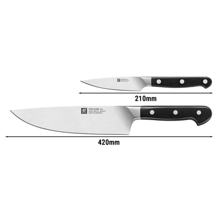 (2‑Piece) ZWILLING | Knife Set – Paring & Chef’s Knife - FRIODUR® Ice‑Hardened - Made in Germany - Black Handles